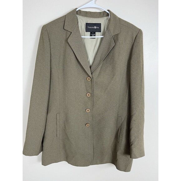 Francess & Rita Women's Blazer Jacket Light Olive Size‎ 12 Lined Y2K Style - Picture 1 of 11